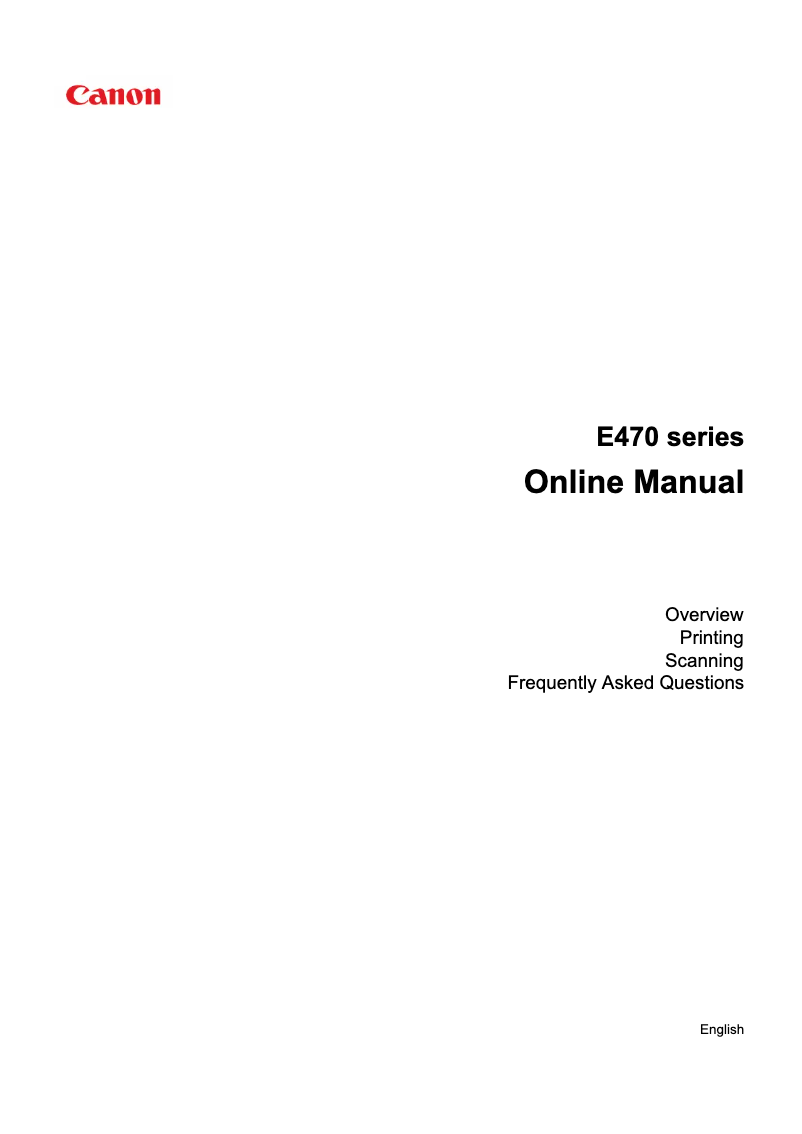 Imagen de la primera página del manual del dispositivo PIXMA E471