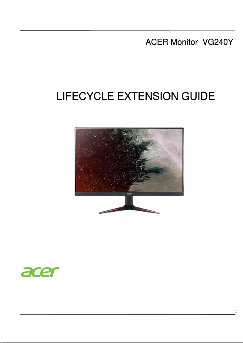 Página nº 1 - Manual de instrucciones Acer VG240YS