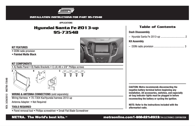 Imagen de la primera página del manual del dispositivo 95-7354B