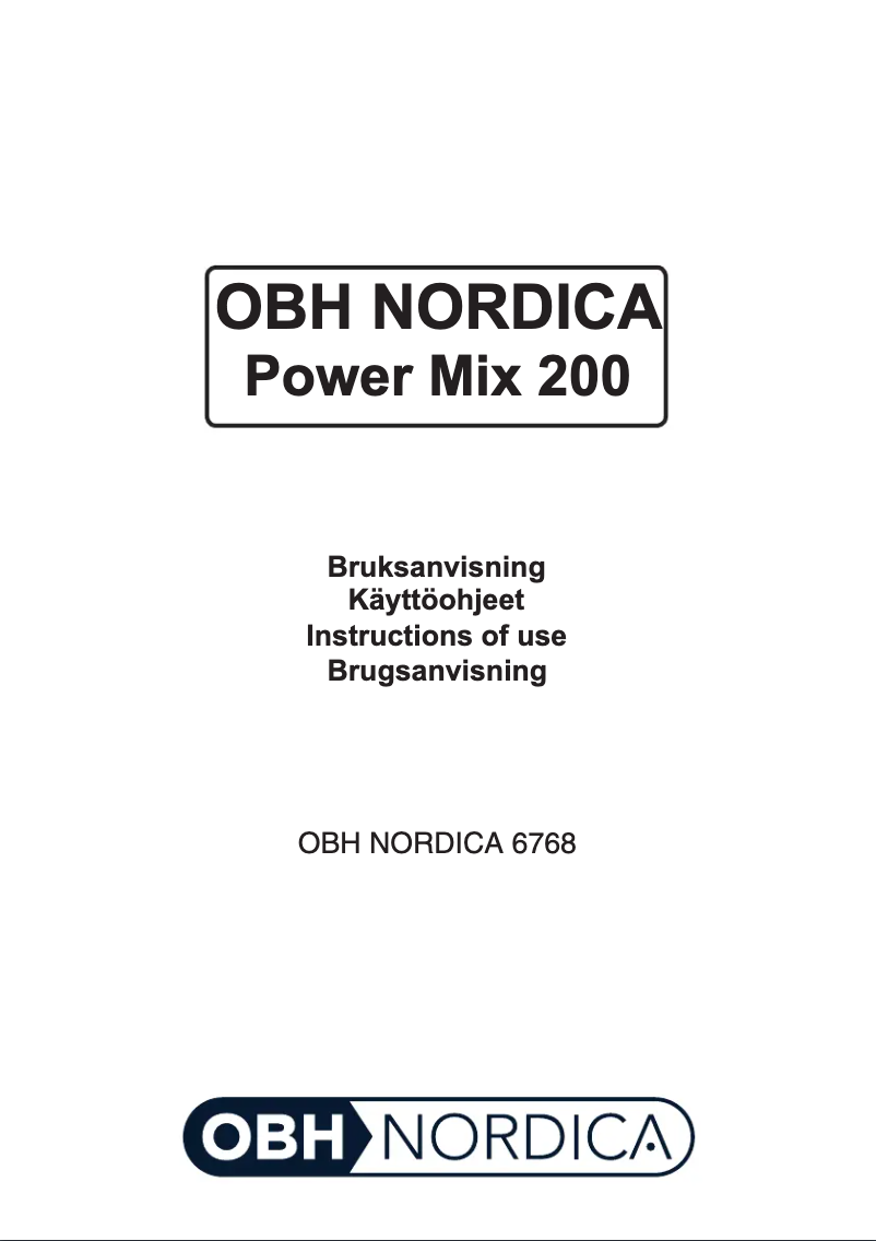 Página nº 1 - Manual de usuario OBH Nordica Power Mix