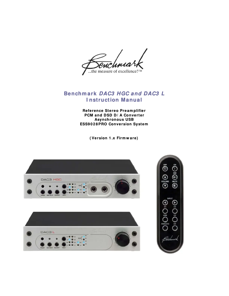 Imagen de la primera página del manual del dispositivo DAC3 L