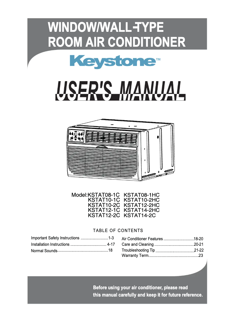 Página nº 1 - Manual de usuario Keystone KSTAT08-1C