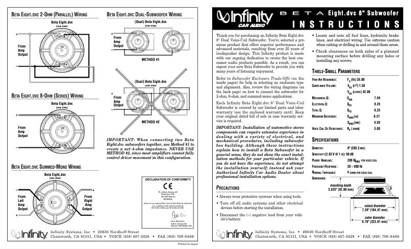 Imagen de la primera página del manual del dispositivo Beta 8DVC