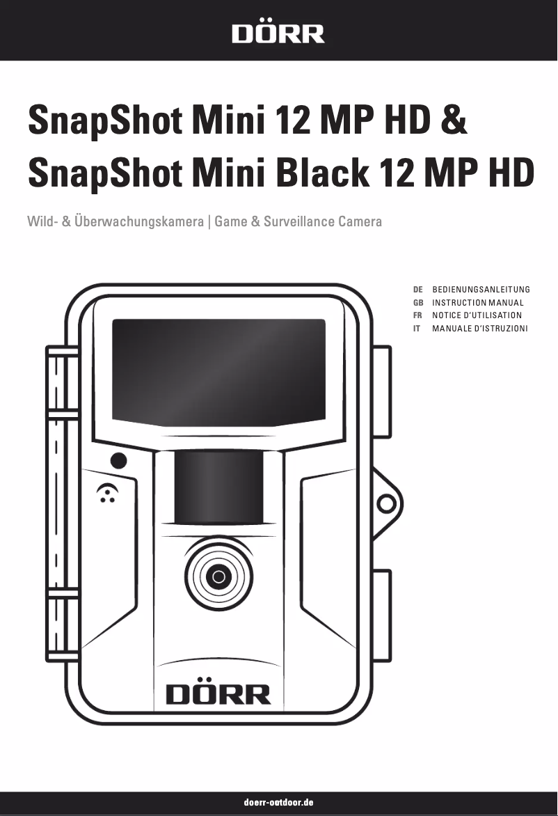 Imagen de la primera página del manual del dispositivo SnapShot Mini Black 12MP HD