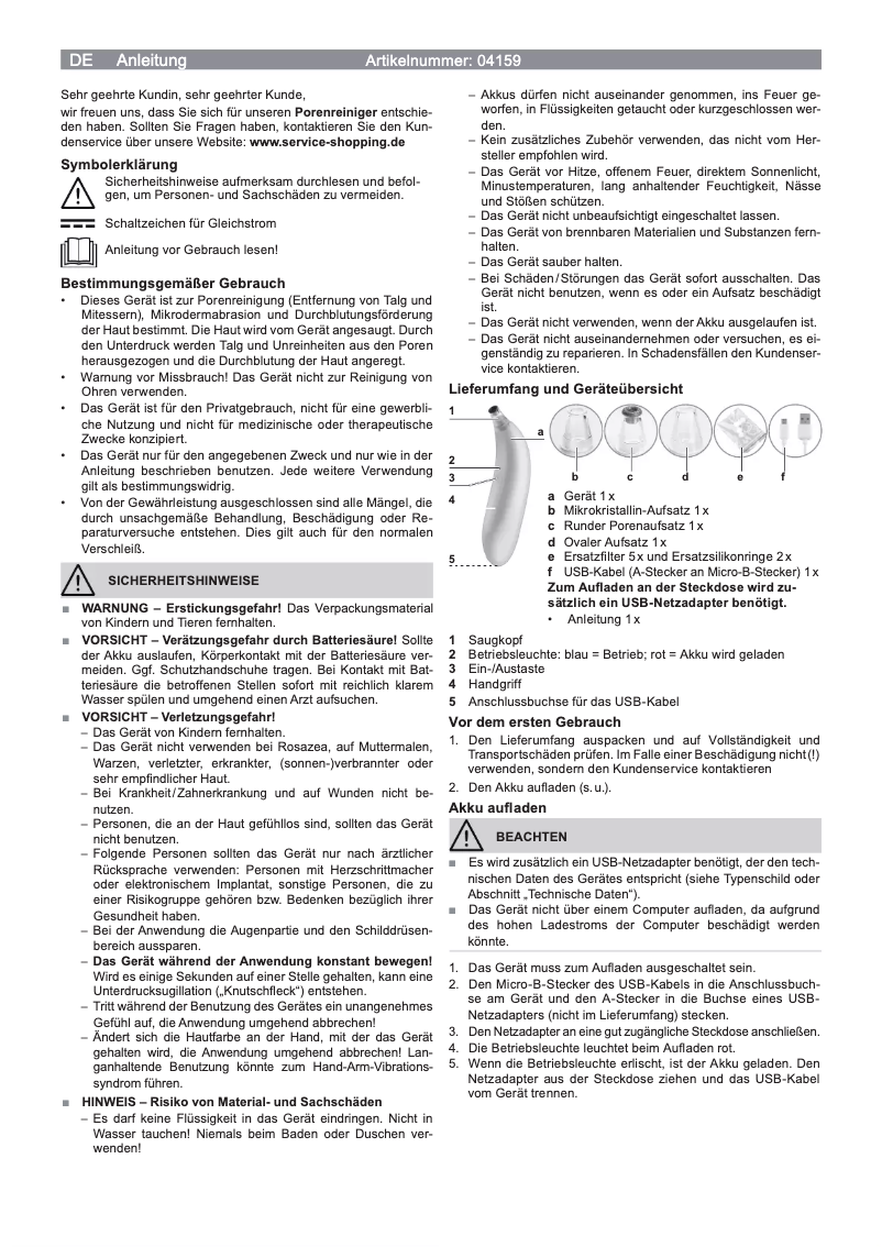 Página 1 del manual Manual de usuario VitalMaxx 04159