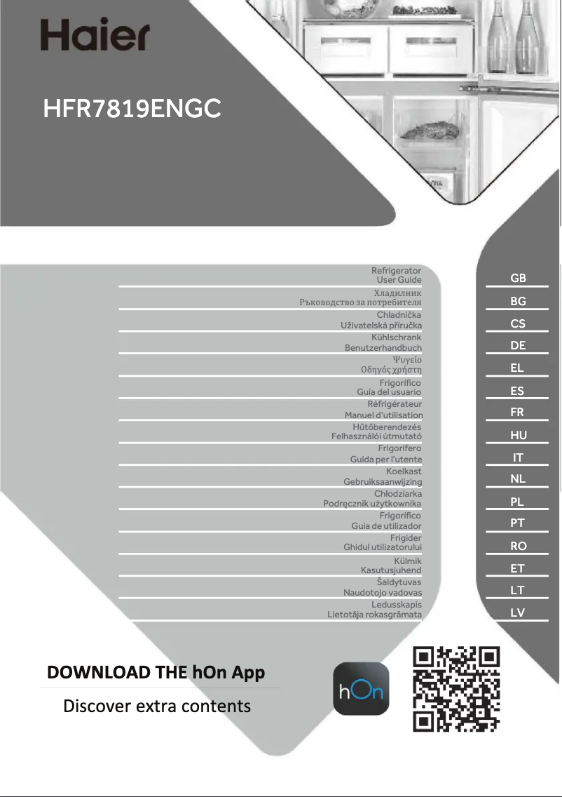 Imagen de la primera página del manual del dispositivo HFR7819ENGC