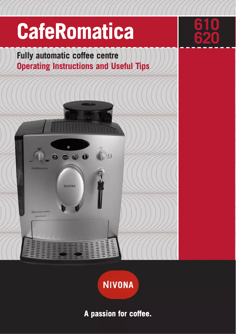 Imagen de la primera página del manual del dispositivo CafeRomatica 620