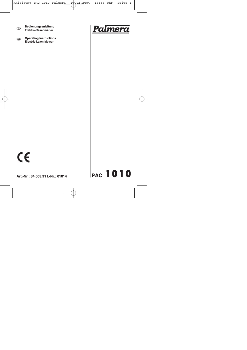 Imagen de la primera página del manual del dispositivo PAC 1010