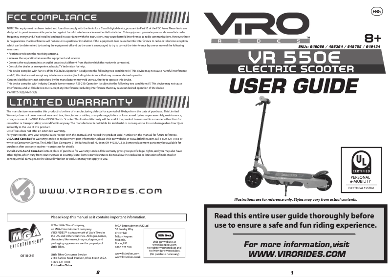 Página 1 del manual Manual de usuario Viro VR 550E