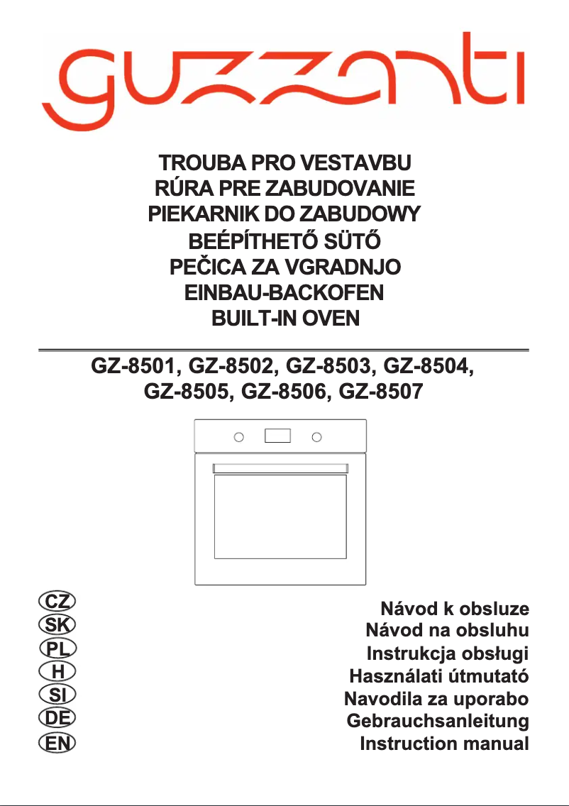 Imagen de la primera página del manual del dispositivo GZ-8502A