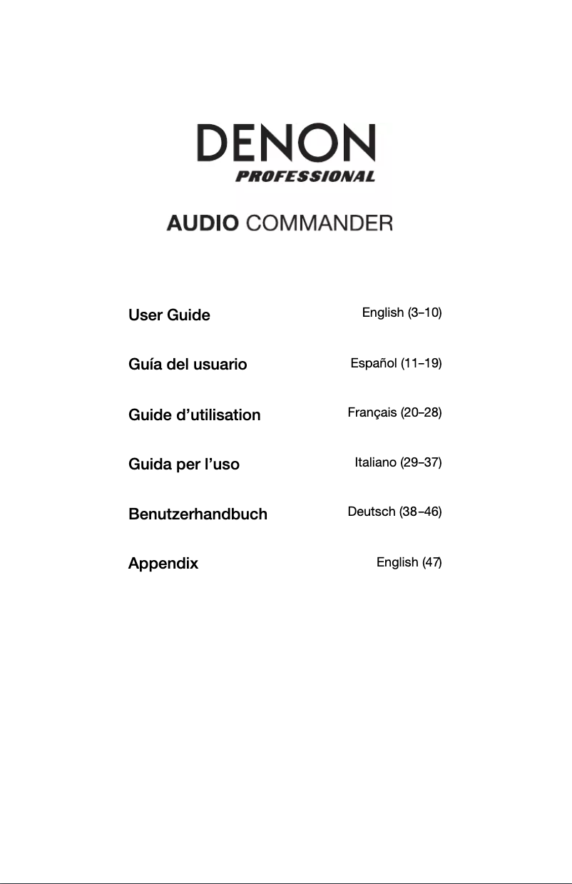 Imagen de la primera página del manual del dispositivo Audio Commander