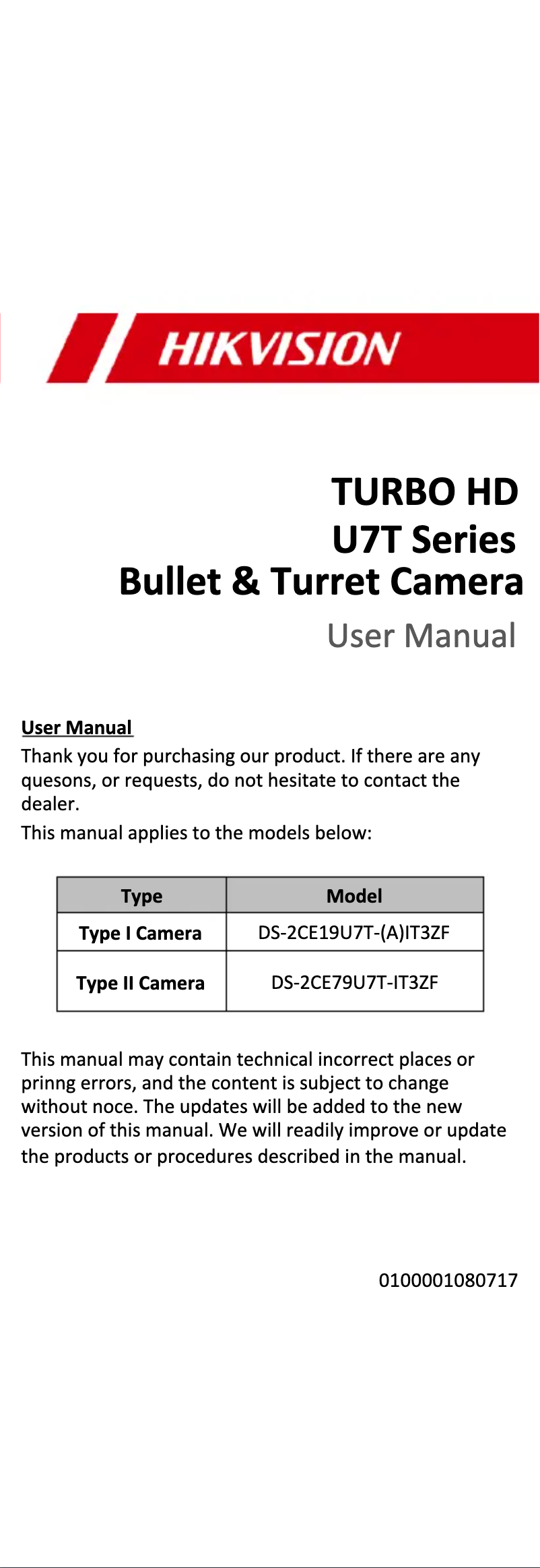 Página 1 del manual Manual de usuario Hikvision DS-2CE19D3T-AIT3ZF