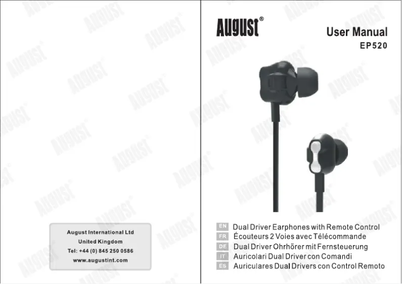 Página 1 del manual Manual de usuario August EP520