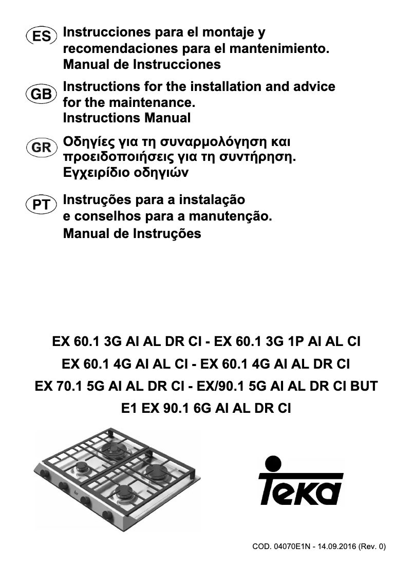 Imagen de la primera página del manual del dispositivo EX 60.1 3G AI AL DR CI