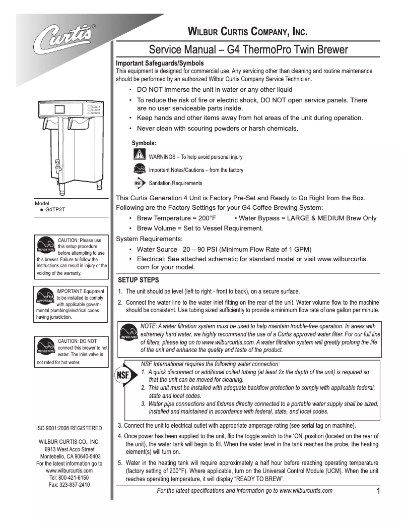 Imagen de la primera página del manual del dispositivo G4TP 5T