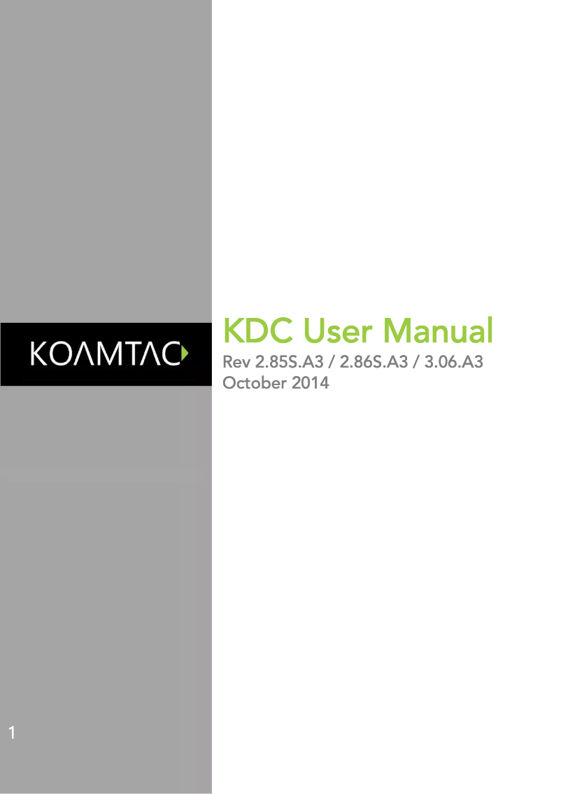 Página nº 1 - Manual de usuario Koamtac KDC421i-SR
