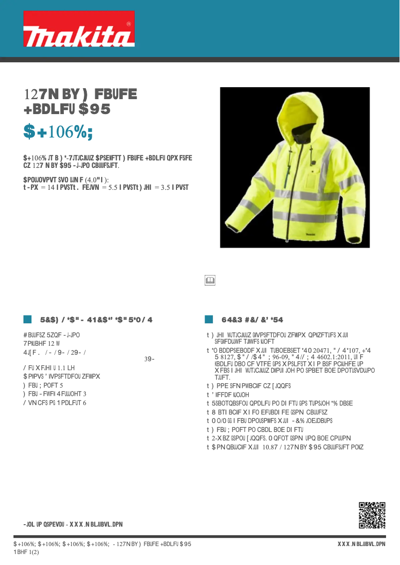 Página 1 del manual Ficha técnica Makita CJ106DZ