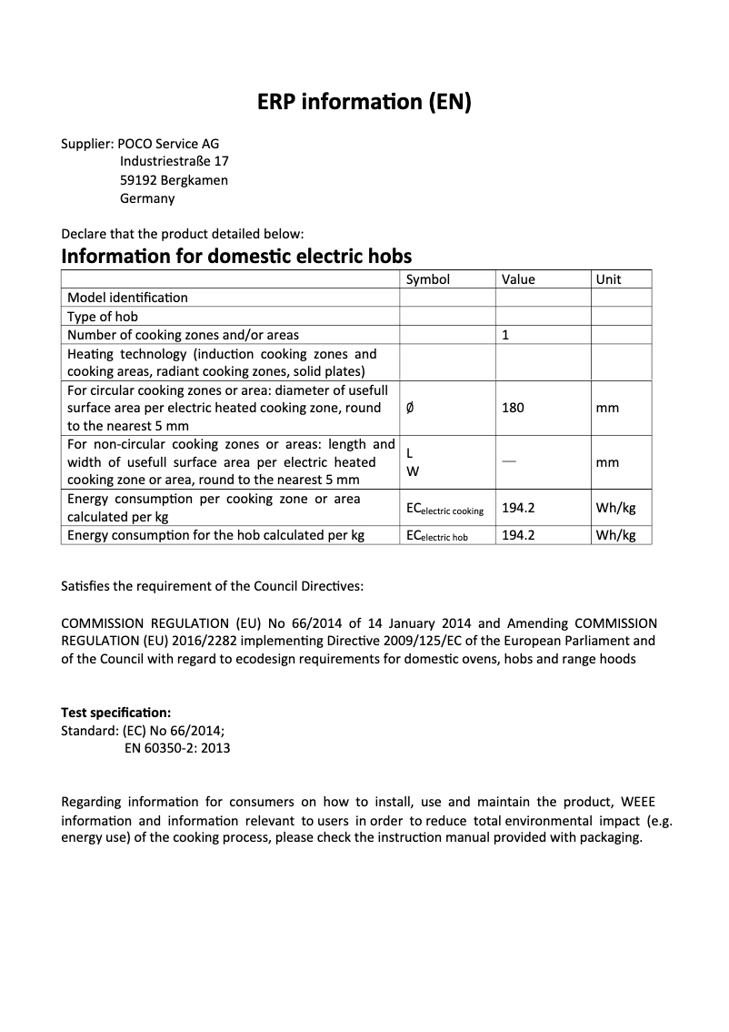 Página 1 del manual Ficha técnica Emerio HP-118931.1