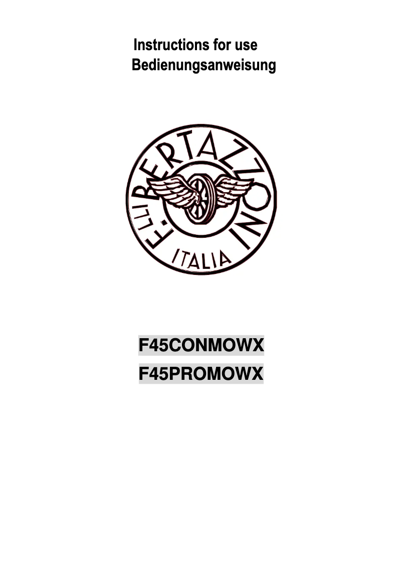 Imagen de la primera página del manual del dispositivo F45 PRO MOW X