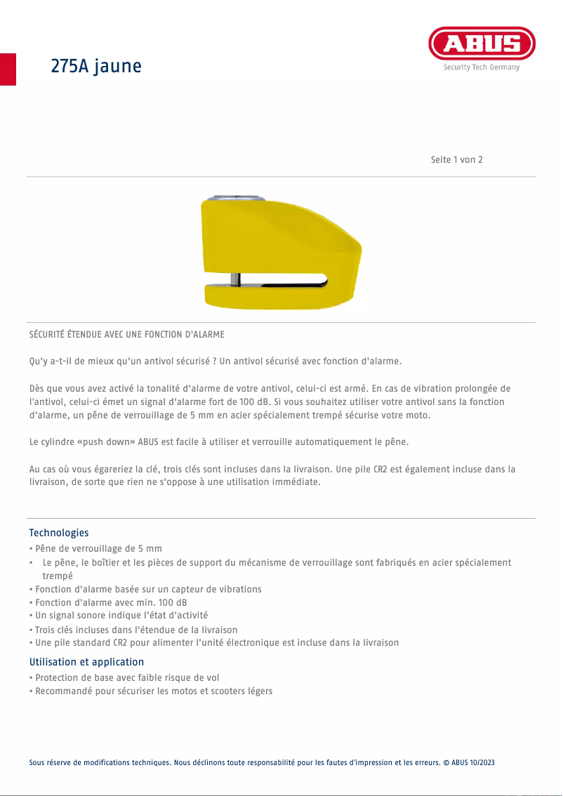 Imagen de la primera página del manual del dispositivo 275A