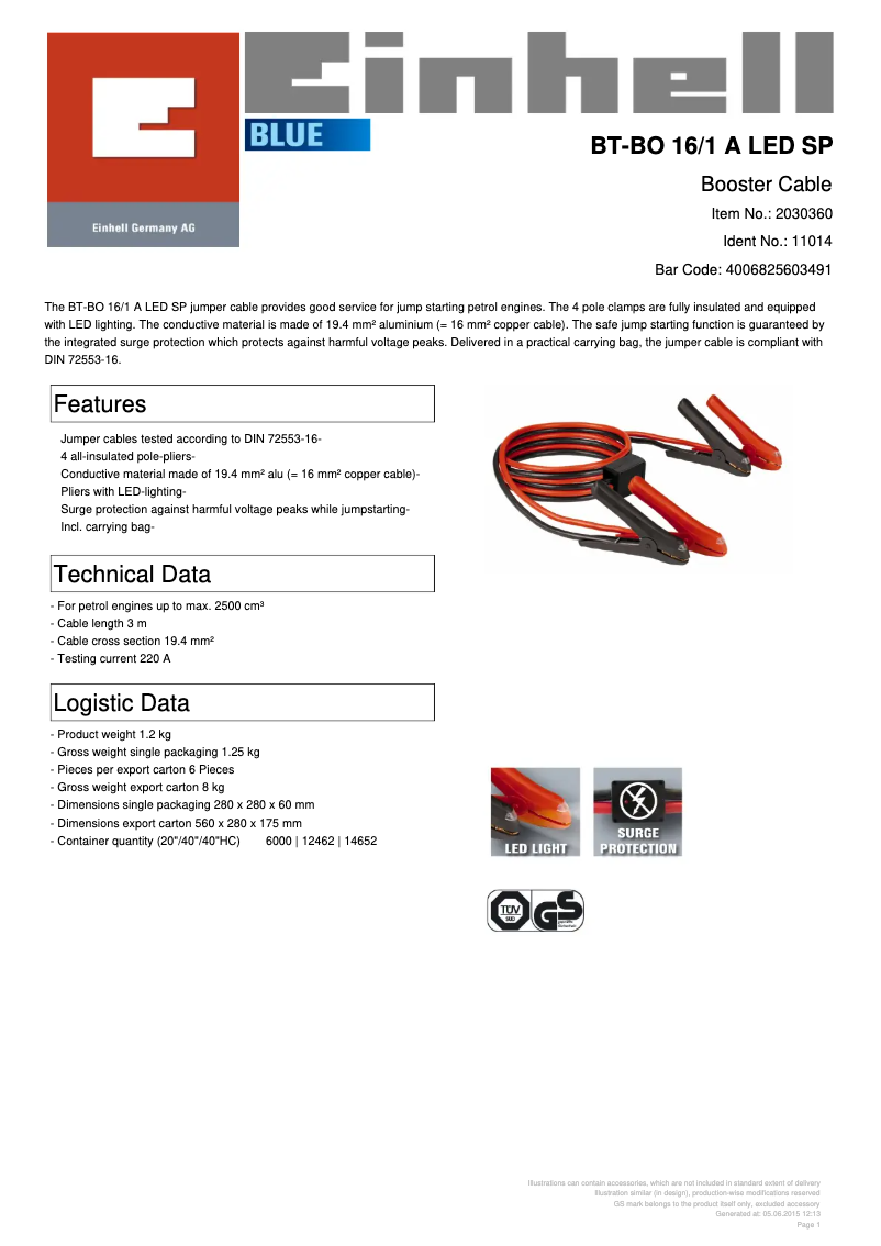 Imagen de la primera página del manual del dispositivo BT-BO 16/1 A LED SP