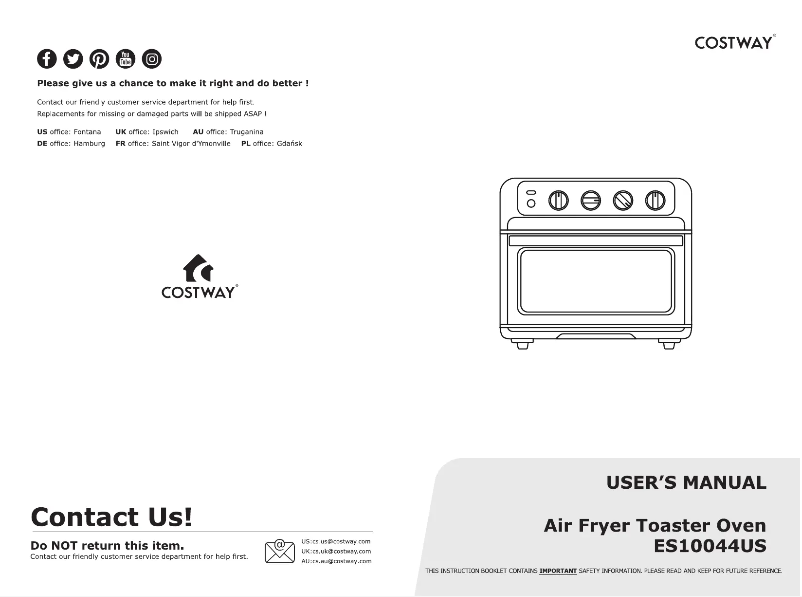 Imagen de la primera página del manual del dispositivo ES10044US