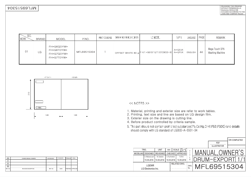 Imagen de la primera página del manual del dispositivo FH4G6TDY2