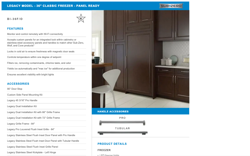 Página 1 del manual Manual de usuario Sub-Zero BI-36F/O
