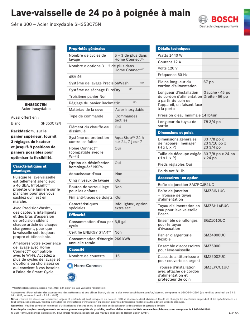 Imagen de la primera página del manual del dispositivo SHS53C75N
