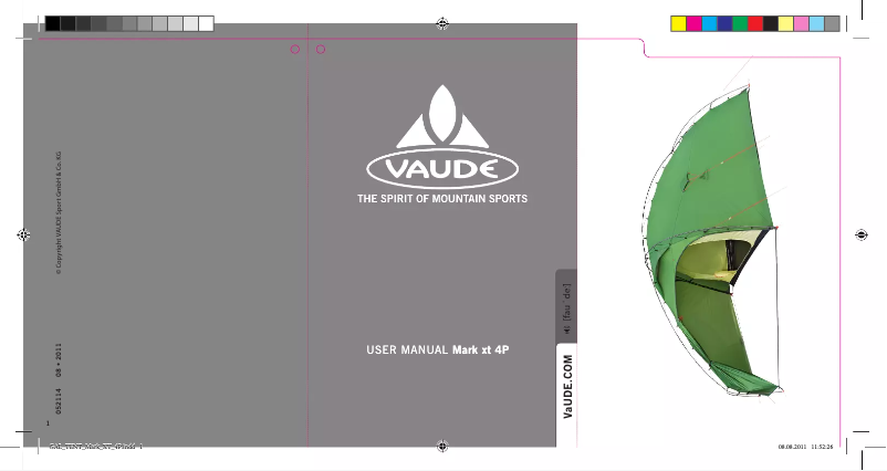 Página nº 1 - Manual de usuario Vaude Mark XT 4P