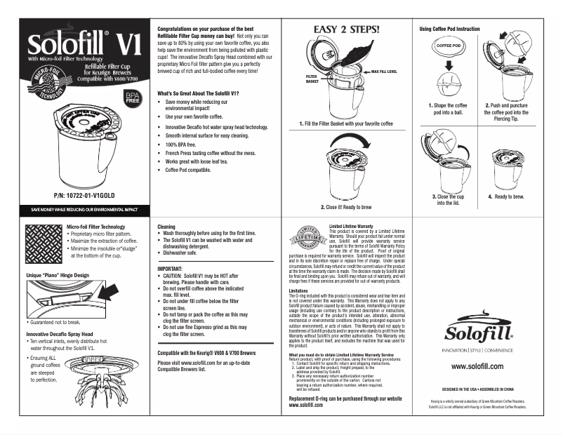 Imagen de la primera página del manual del dispositivo V1