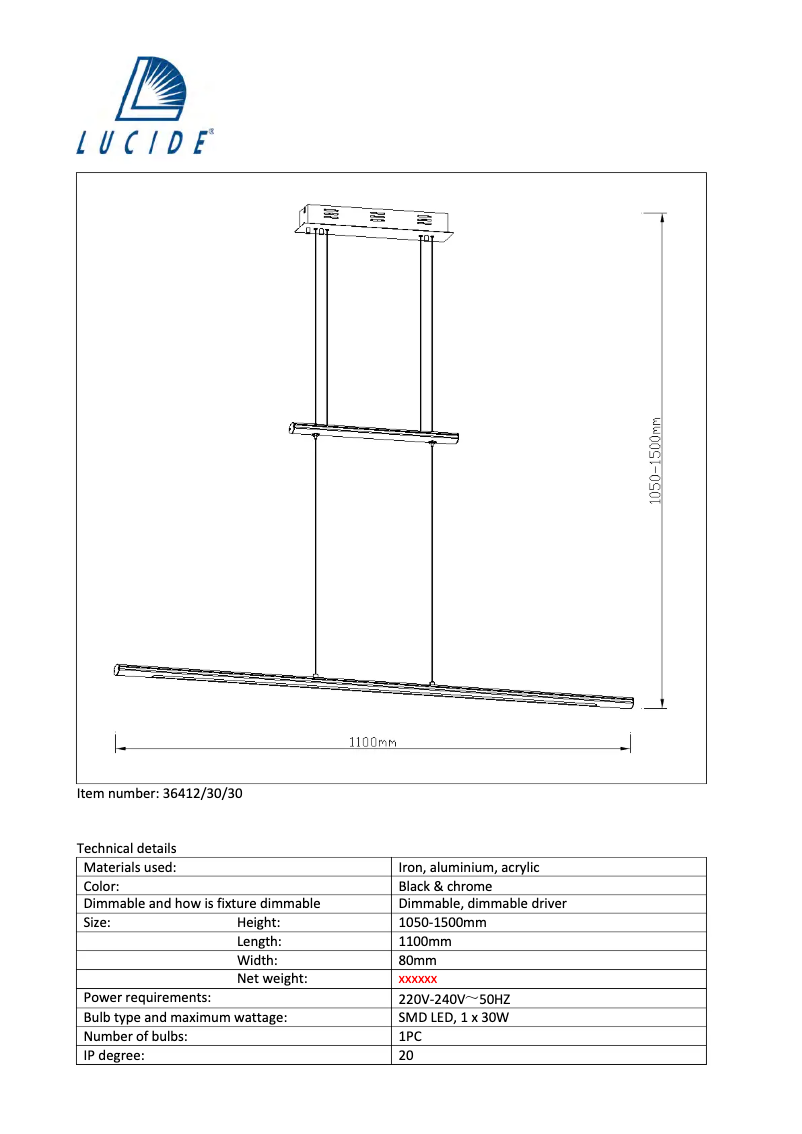 Página nº 1 - Manual de usuario Lucide Kwesti 36412/30/30