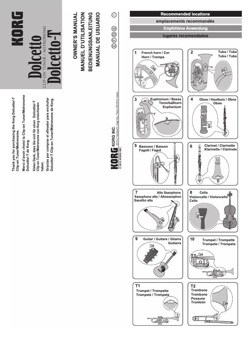 Imagen de la primera página del manual del dispositivo Dolcetto-T