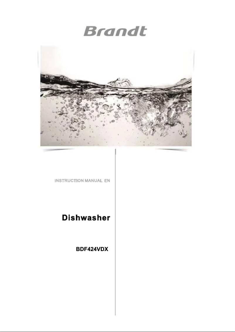 Imagen de la primera página del manual del dispositivo BDF424VDX