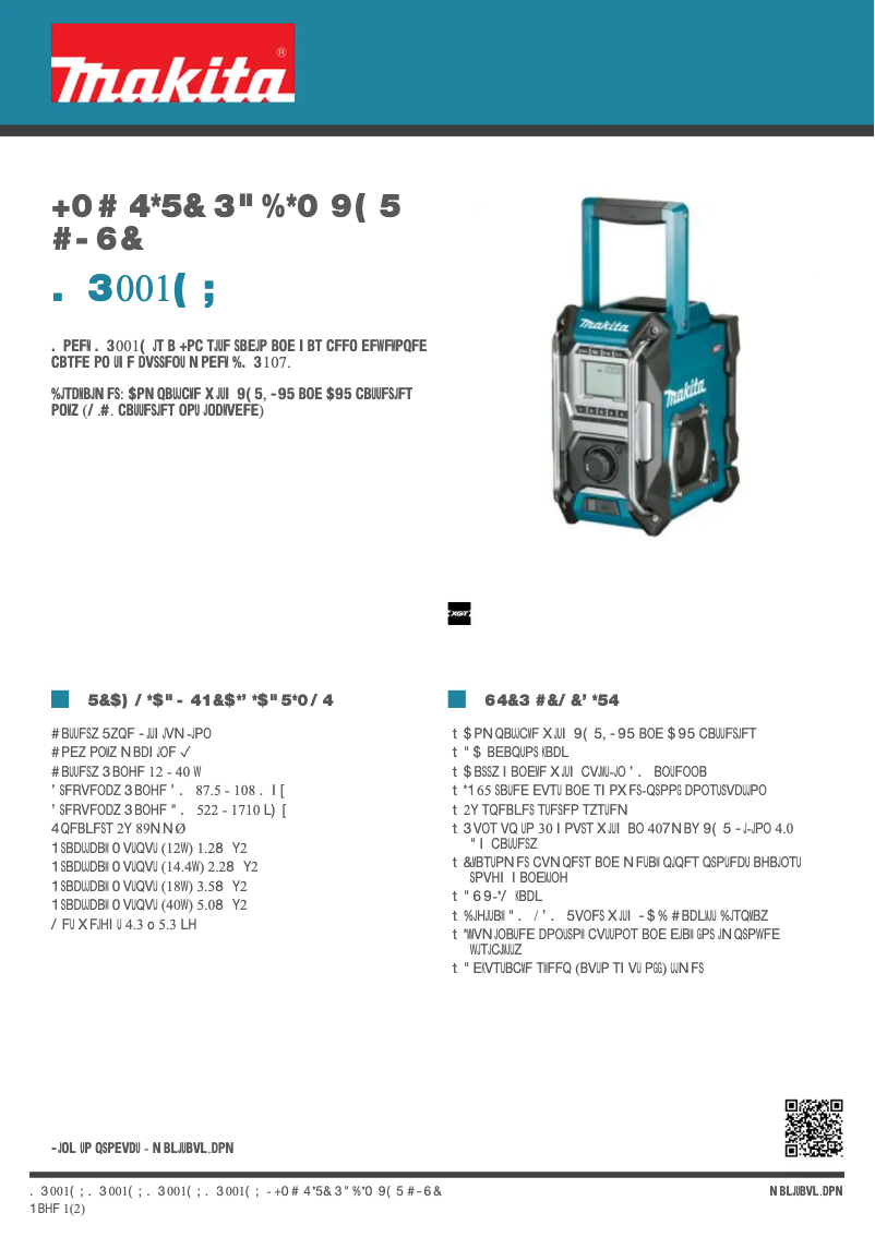 Imagen de la primera página del manual del dispositivo MR001GZ