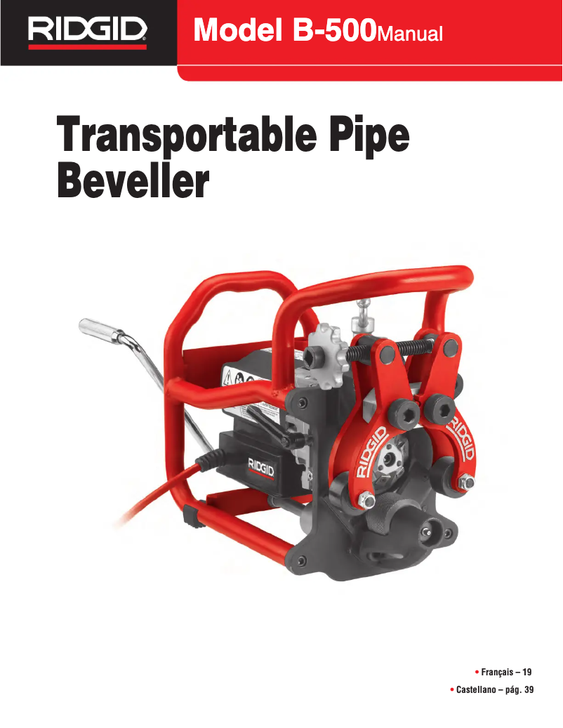 Página 1 del manual Manual de usuario Ridgid B-500