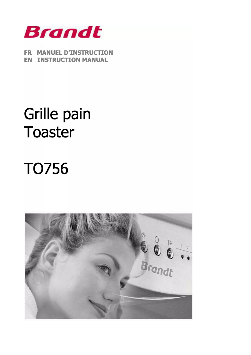 Página 1 del manual Manual de usuario Brandt TO756