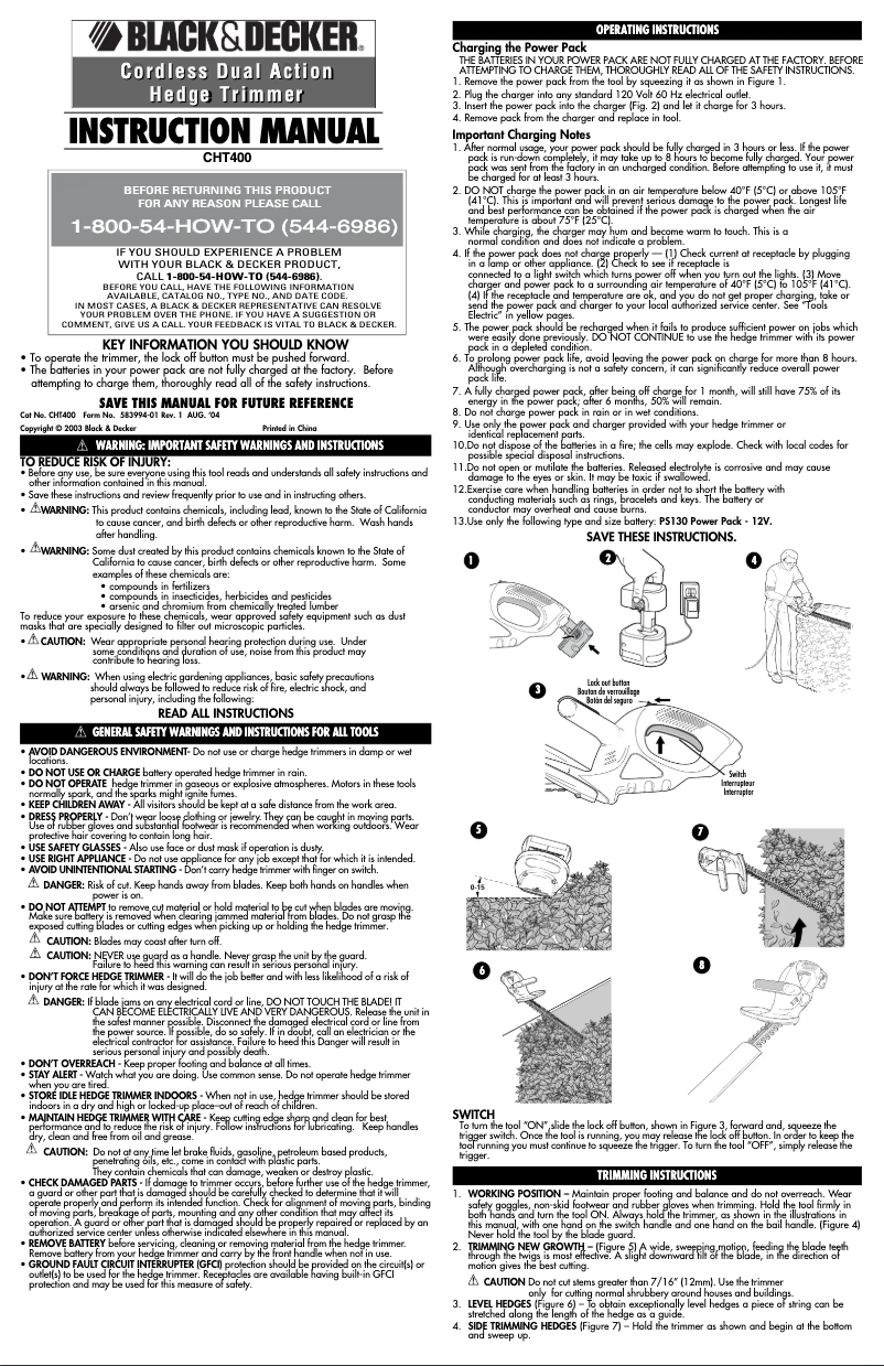 Imagen de la primera página del manual del dispositivo CHT400