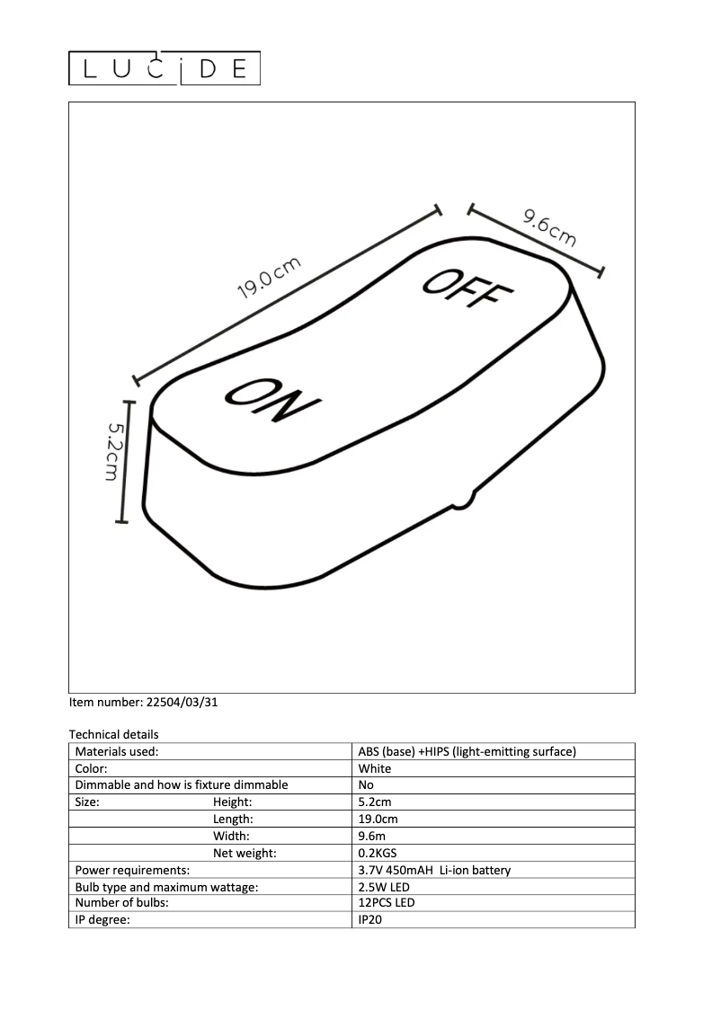 Página nº 1 - Manual de usuario Lucide Swits 22504/03/31