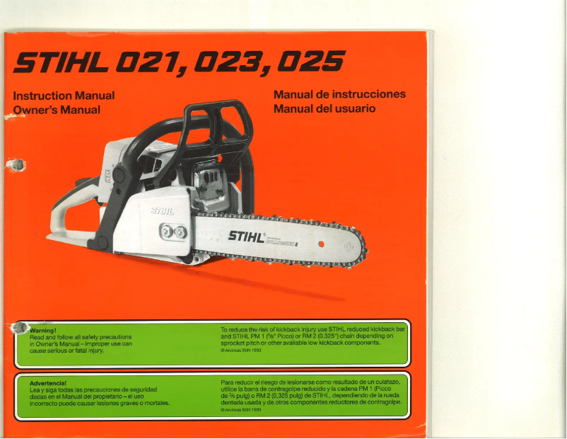 Página 1 del manual Manual de usuario Stihl 021