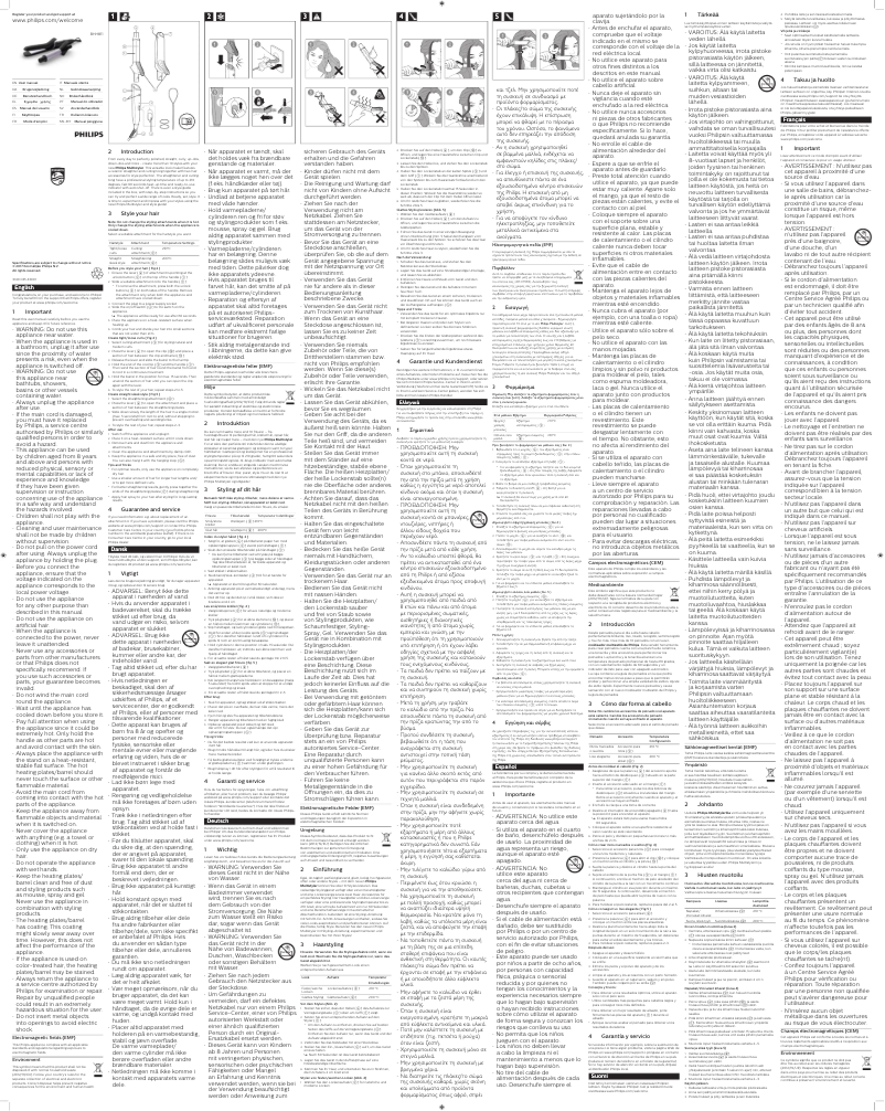 Imagen de la primera página del manual del dispositivo StyleCare BHH811