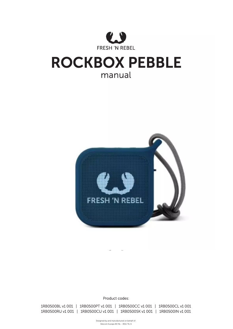 Imagen de la primera página del manual del dispositivo Rockbox Pebble