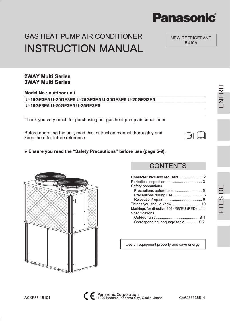Página 1 del manual Manual de usuario Panasonic U-16GF3E5