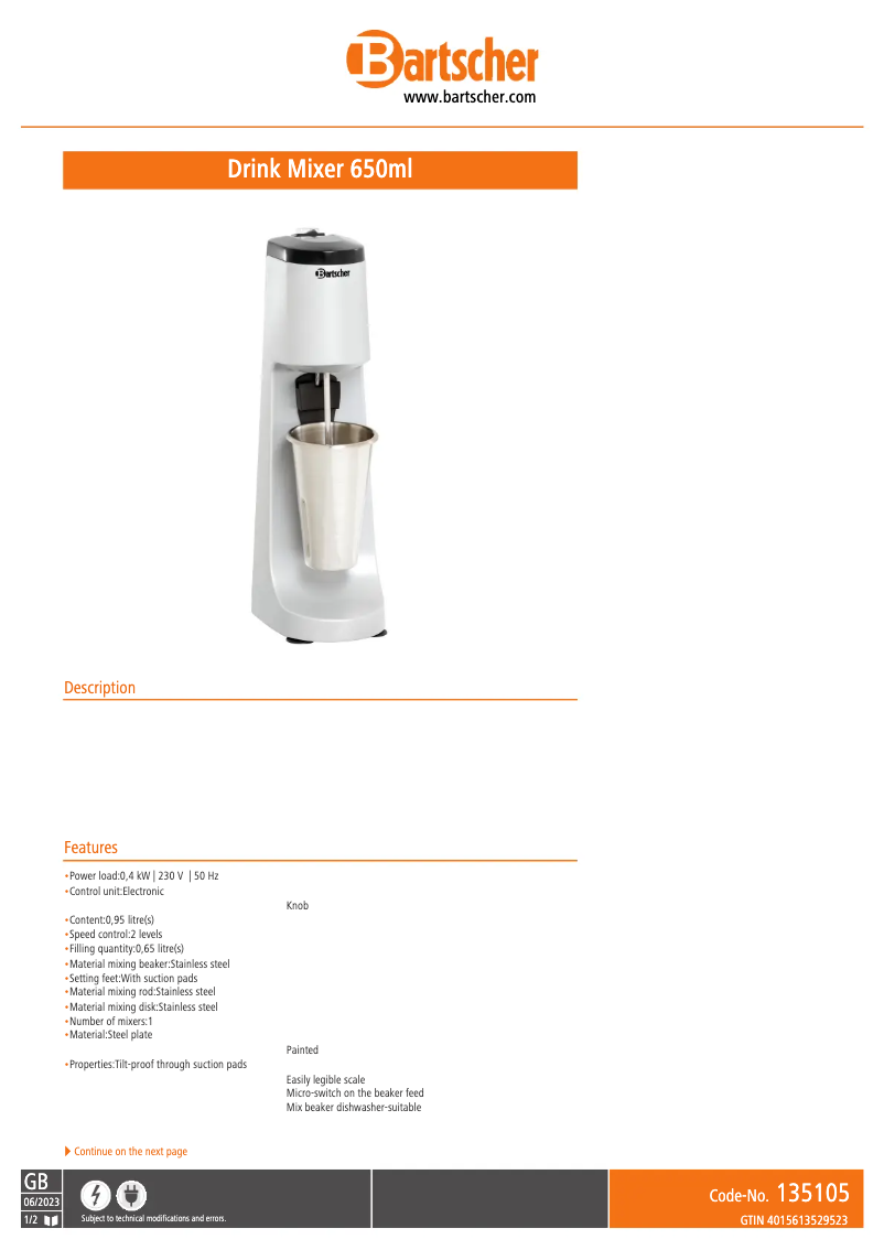 Imagen de la primera página del manual del dispositivo 135105