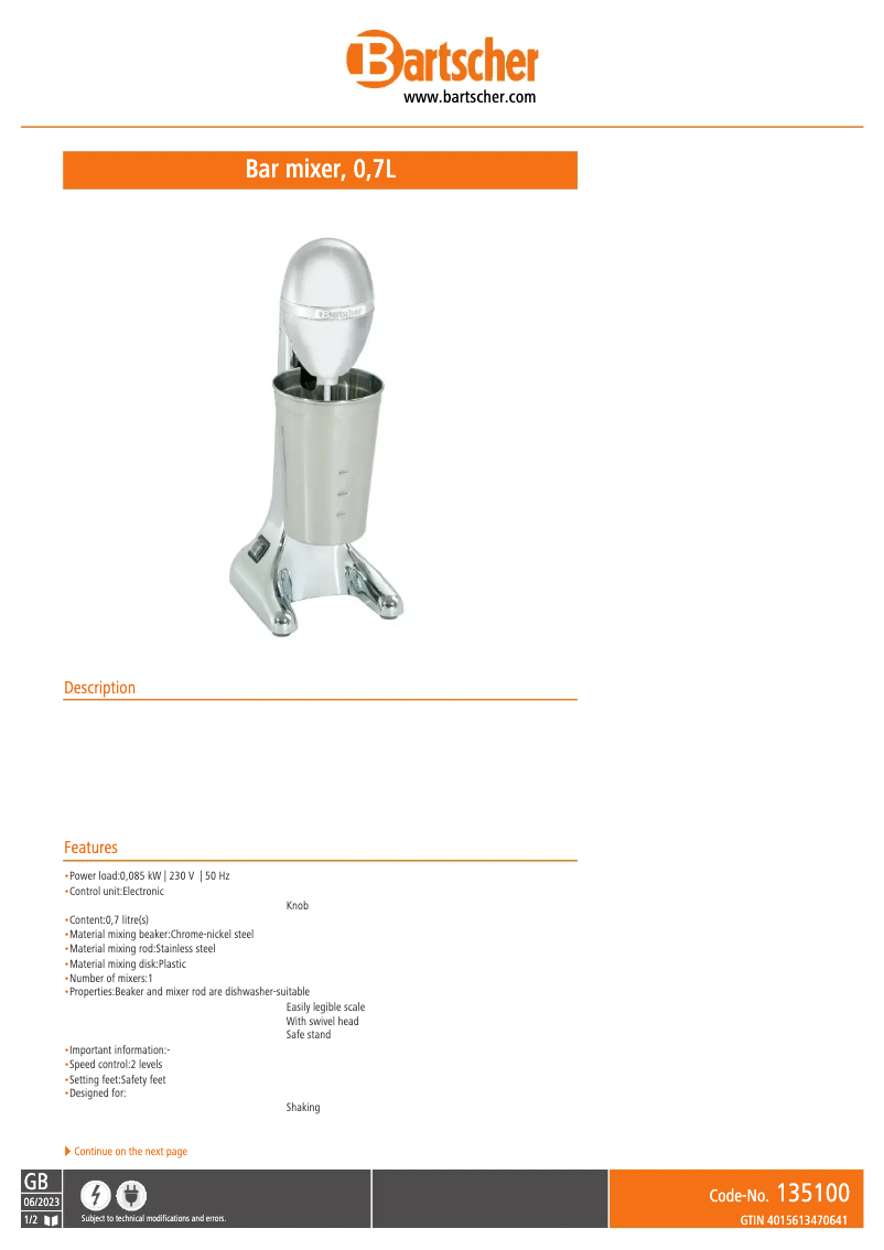 Imagen de la primera página del manual del dispositivo 135100