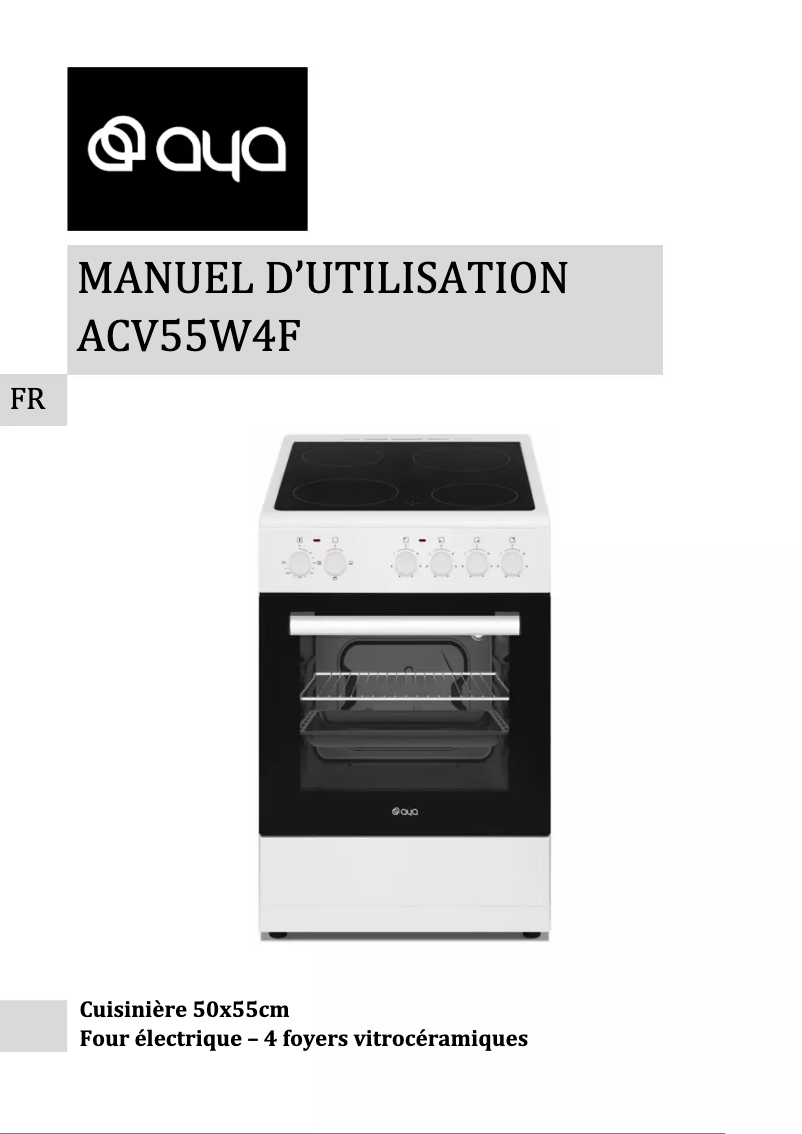 Imagen de la primera página del manual del dispositivo ACV55W4F