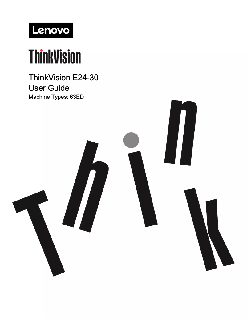 Imagen de la primera página del manual del dispositivo ThinkVision E24-30