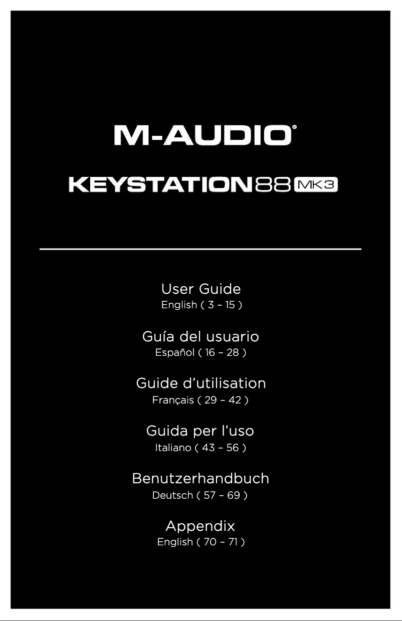 Imagen de la primera página del manual del dispositivo Keystation 88 MK3