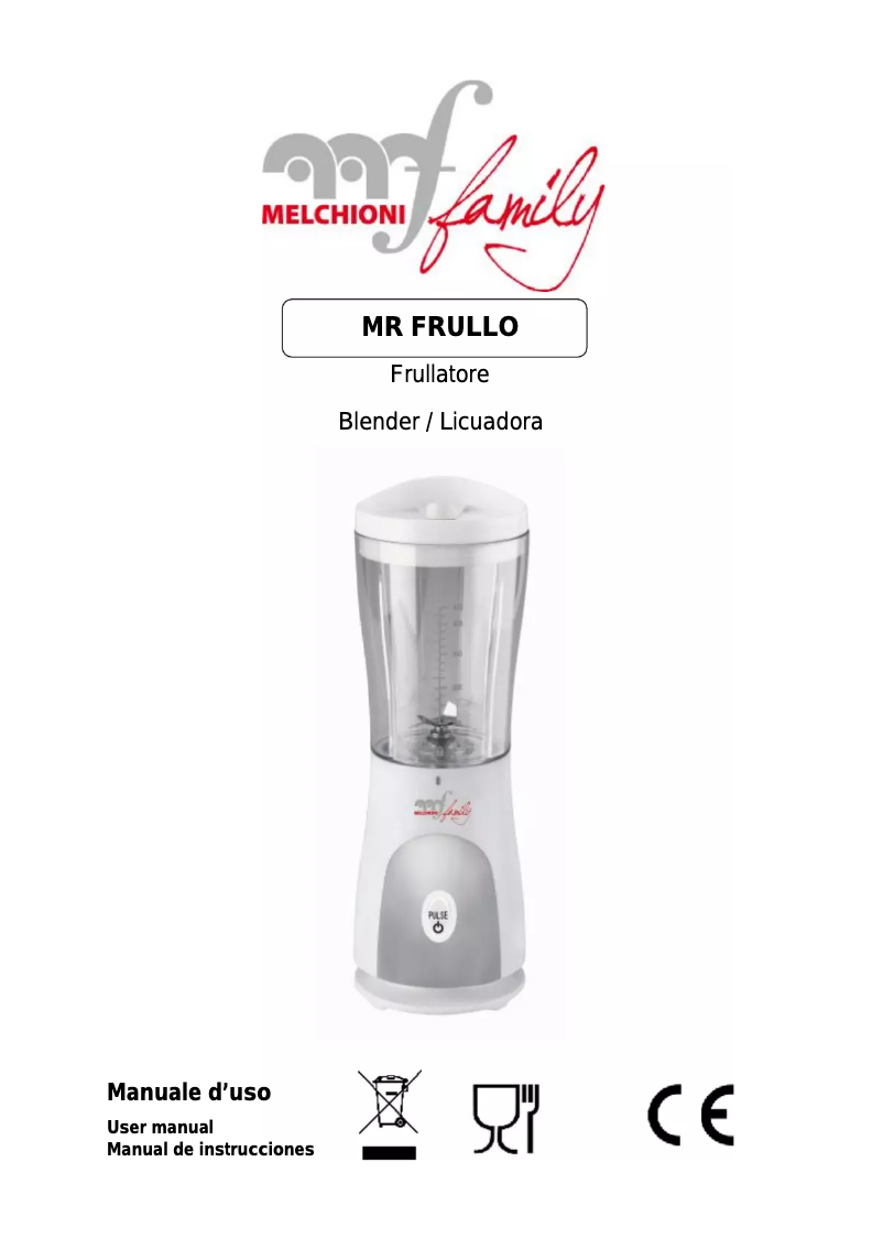 Página 1 del manual Manual de usuario Melchioni Mr Frullo