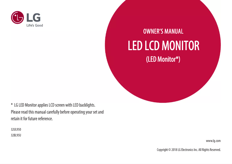 Imagen de la primera página del manual del dispositivo 32UL950